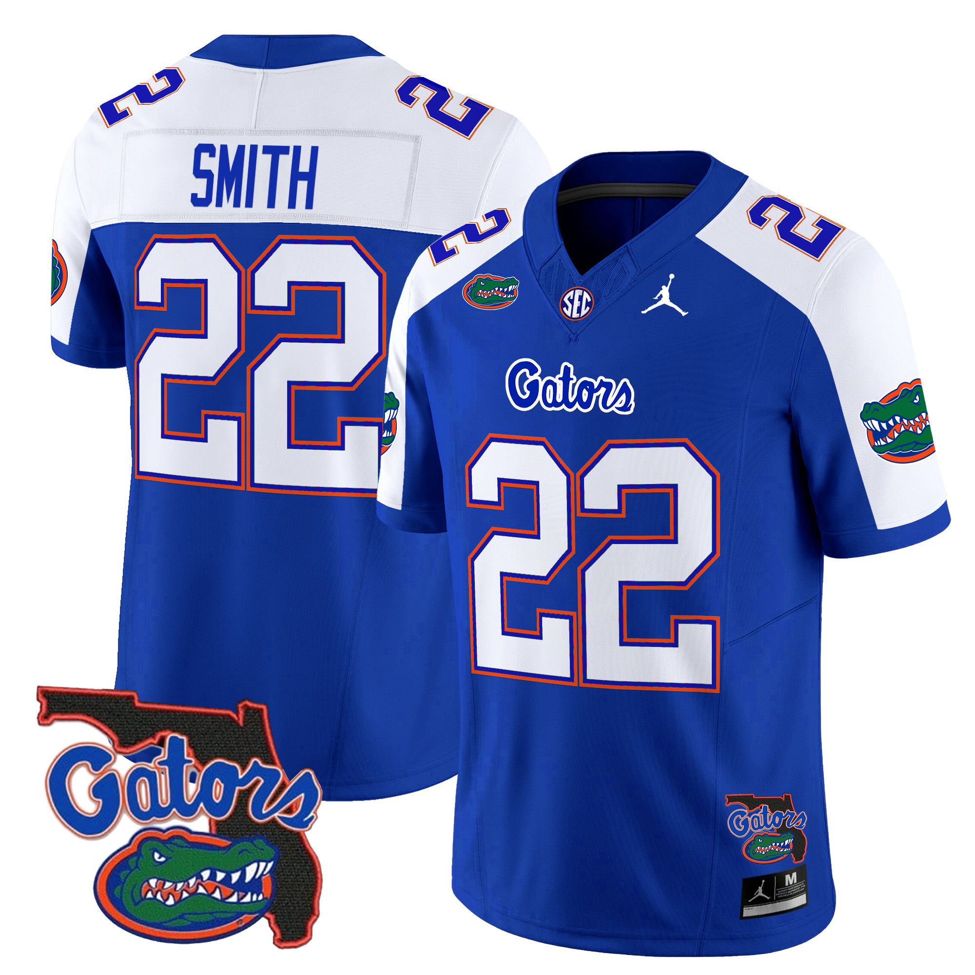 Men Florida Gators #22 Smith Blue 2024 Florida Patch Vapor Limited NCAA Jersey->ncaa teams->NCAA Jersey